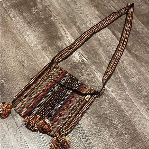 Striped Bohemian Crossbody Bag - Picture 1 of 5